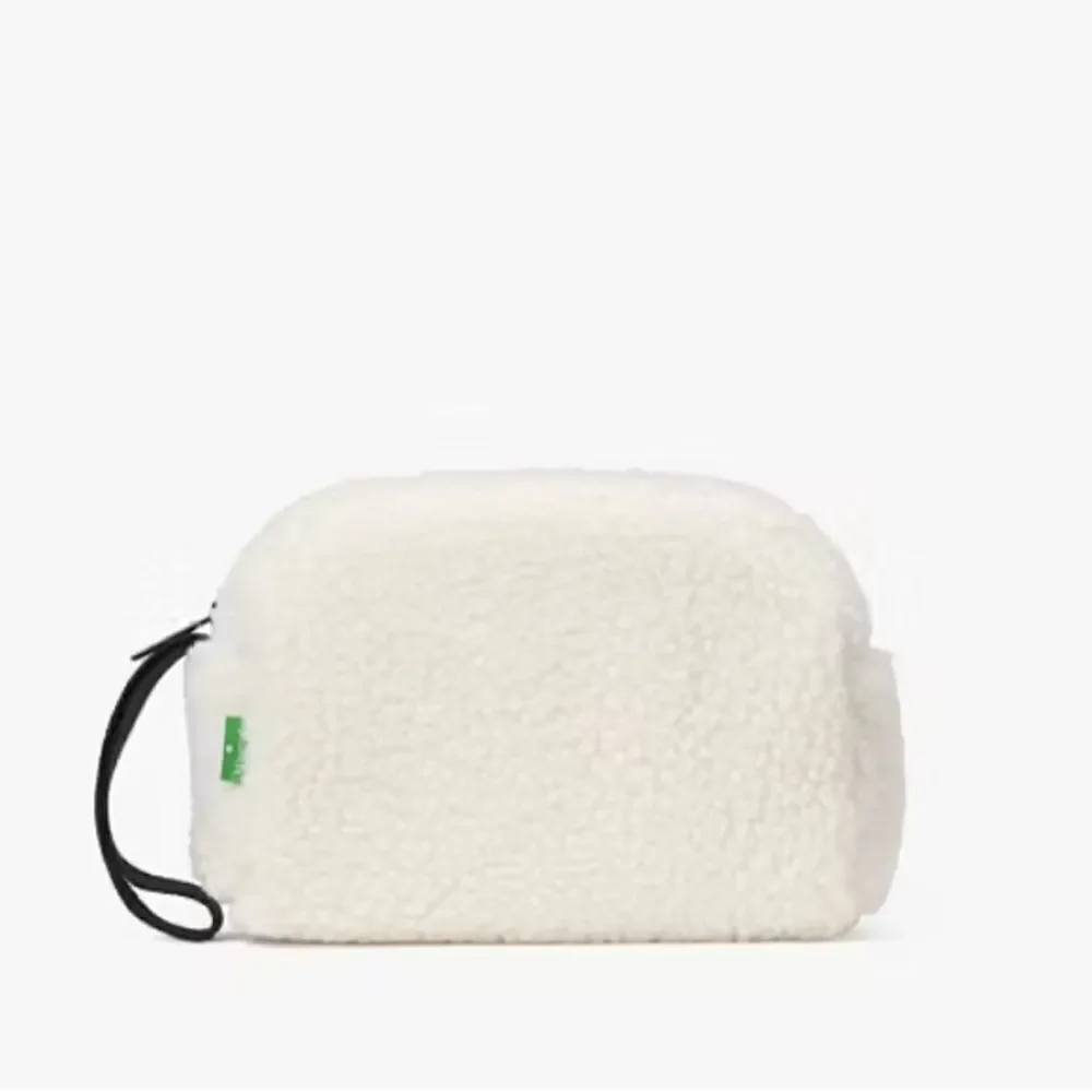 Kate Spade Sherpa Cosmetic Makeup Pouch Travel Bag Purse